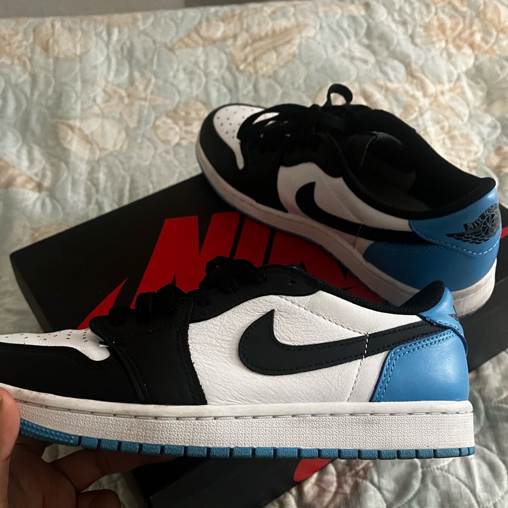 Nike Air Jordan 1 Retro Low Black and Blue Sneakers